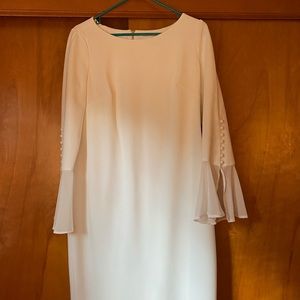 Calvin Klein Chiffon-Bell-Sleeve Sheath Dress